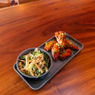 Asian wings / delectable Asian salad