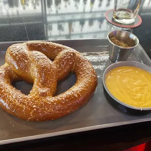 Pretzel and yummy cheese dip