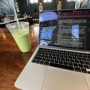 Matcha latte, Second floor, Study area