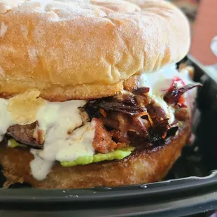 Sandwich special, the dirty talk minus the fried egg. Chorizo and brisket. Amazing! Just put this on the regular menu please.