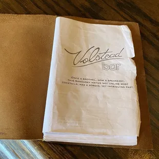 Leather cases menu. I got a Harvey wallbanger!