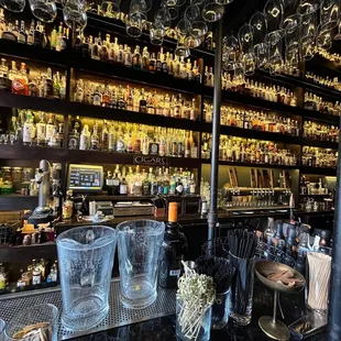 the bar and the shelves