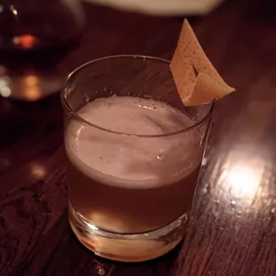 a drink in a glass