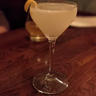 a close up of a cocktail glass