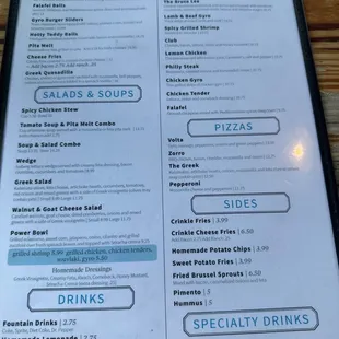 menu