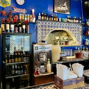 the bar and counter area
