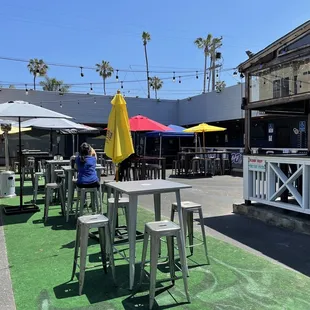 tables and umbrellas