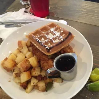 Chicken and Waffle Sandwich Brunch