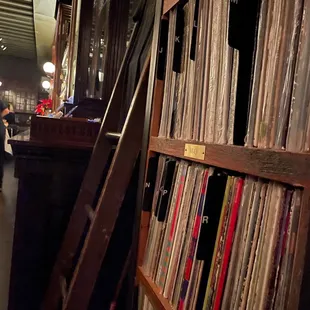 a room full of vinyl records