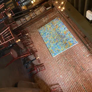 an overhead view of a restaurant