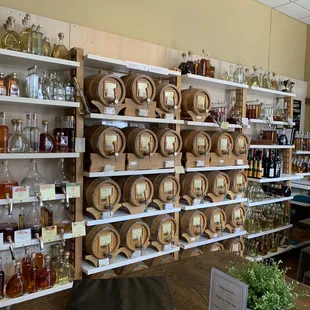 shelves of various types of liquor