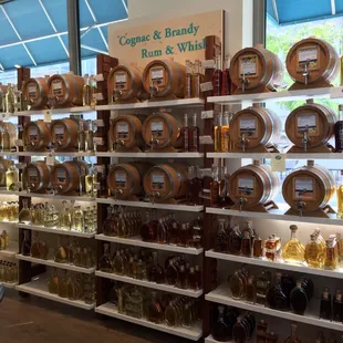 shelves of various types of liquor