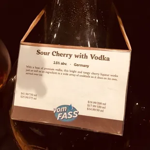 This sour cherry vodka is fantastic!