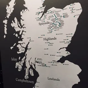 Map with product origins marked