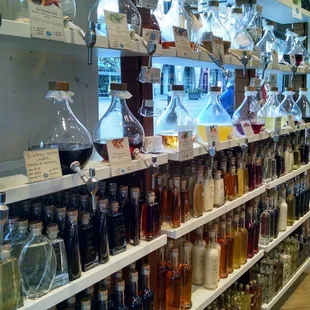 Lots of whisky and brandy to choose from. Love that they offer several sizes.