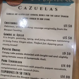 menu