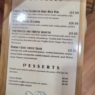 menu