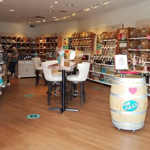 the inside of a liquor store