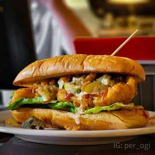 a large sandwich on a plate