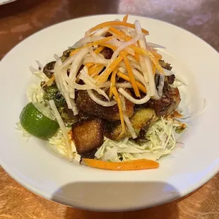 Korean Slaw Salad with pork belly
