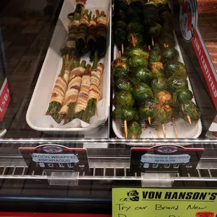 several skewered vegetables