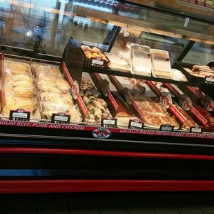 a display of meats
