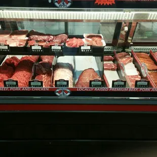 a display of meats