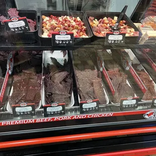 a display of meats