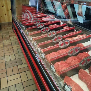 a display of meats