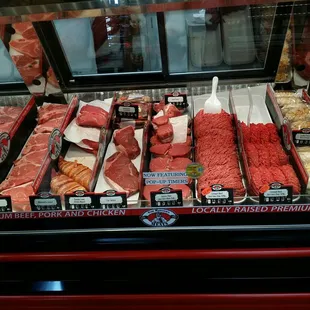 a display of meats