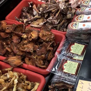 a variety of dried meats