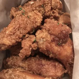 2 legs 4 wings $16 with a side of the spicy soy garlic sauce on the side.