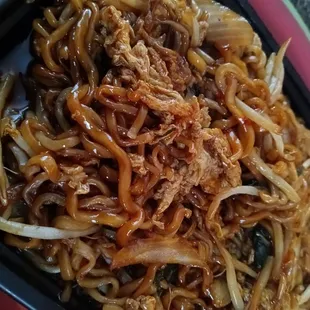 Flaming ramen, no meat , extra egg, extra sauce