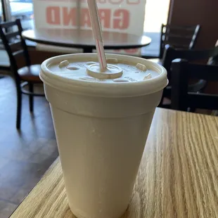 Thai iced coffee with extra cream.