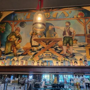 Mural behind the bar