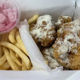 6pc Boneless Honey Butter Lunch | half order has better value tho if u skip the side.  Ex. 10 wings 15.99-16.99 (vs 6 wings &amp; 1 side, 11.99)