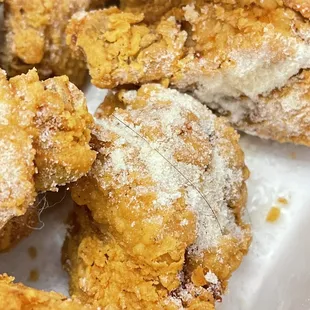 a pile of fried chicken nuggies