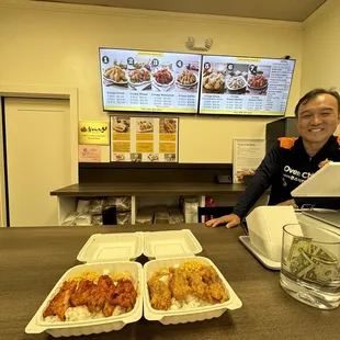 Owner Jay and my boneless chicken plates