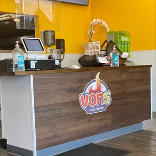 the front desk of a restaurant