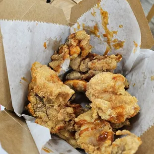a basket of fried chicken