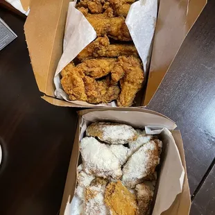 two boxes of fried chicken