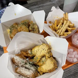 E. Crispy Fried with Cheddar