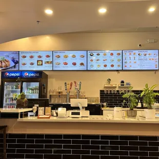 Counter and menu