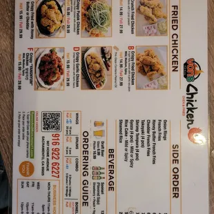 fried chicken Menu
