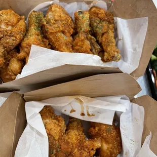 fried chicken, bbq wings, bbq chicken, poultry, chicken wings and fried chicken, food, chicken wings, chicken, fried chicken wings