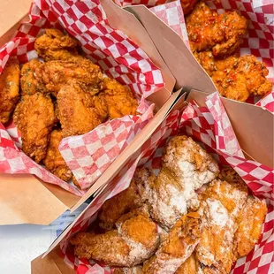 Crispy Shoyu, Crispy Sweet Chili, and Crispy Honey Butter