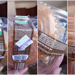 a hand holding a bag of donuts