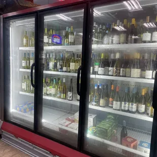 a display of bottles of wine