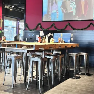 Inside area. Water faucet in wall for self serve water cups