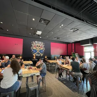 people sitting at tables